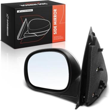Imagem de A-Premium Espelho retrovisor externo preto e prata dobrável manual sem aquecimento - compatível com Ford F-150 F150 1997-2002