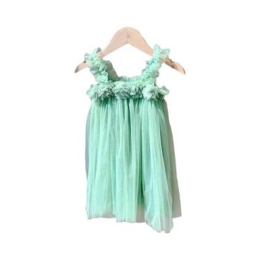 Imagem de Vestido de Menina Sereia com Tule 3D - Tamanhos 1 a 6 anos - 6 Cores, 