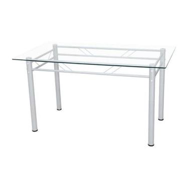 Imagem de Mesa de Jantar Avulsa Retangular Palma 140x80 cm Branco Artefamol