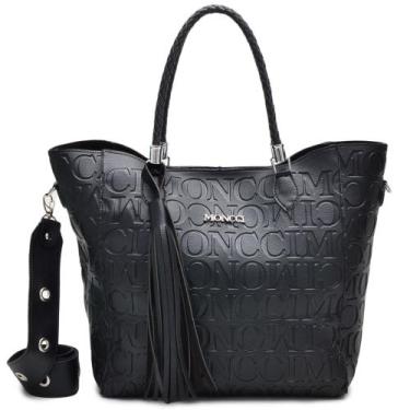Imagem de bolsa grande saco ombro feminina moncci, Preto