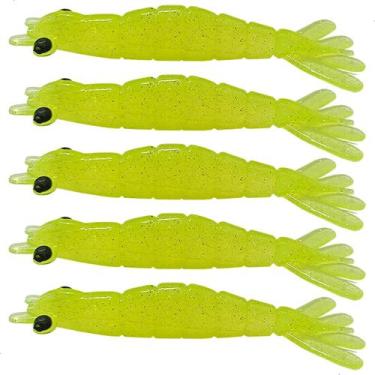 Imagem de Kit 5 Iscas Camarão Artificial 6cm - Pesca Robalo Tucunaré Corvina  - 