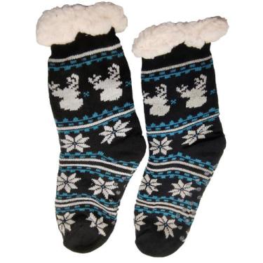 Imagem de kit 2 Meias Térmica Feminina de Lã Quentinha Inverno Forrada Pelinho a