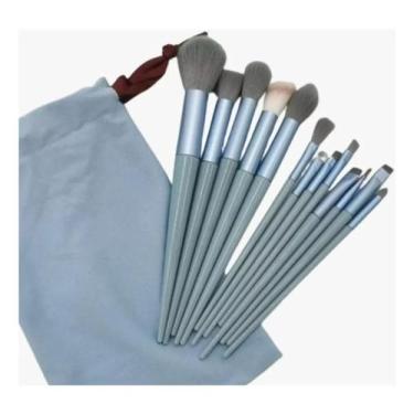 Imagem de Kit Pincéis Maquiagem 13 Peças Sombra Pó Blush Base - Pincel