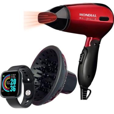 Imagem de Secador de Cabelo Mondial 1200w Ions Tourmaline Mini Dobrável Viagem V