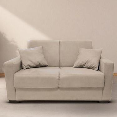 Imagem de Sofá Estofado 2 Lugares Sala Estar Recepção Mariana Suede Bege - Black