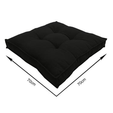 Imagem de Almofada Futon Decoração 70X70 Cm Vários Modelos Preto
