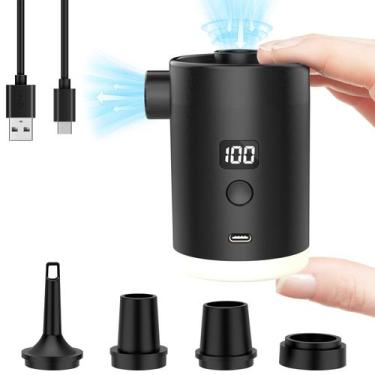Imagem de Bomba de ar portátil VUDIKEJ para infláveis com luz de acampamento
