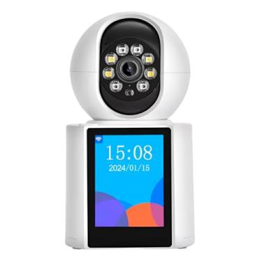 Imagem de Babá eletrônica, Câmera de Monitoramento Wi-Fi com Tela LCD 2.8", 4MP, Rotação 360°, Visão Noturna, Áudio Bidirecional, Branco