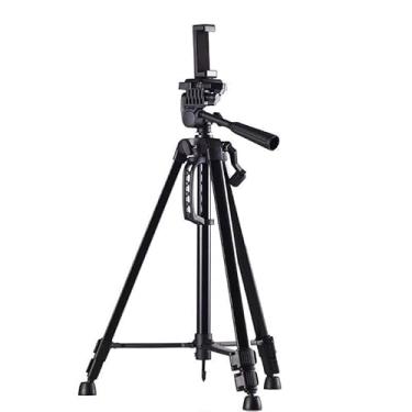 Imagem de Tripé Profissional para Câmera e Celular com Bolsa | Ajustável, Robusto e Versátil | Suporte Universal para Fotografia e Vídeo (preto)