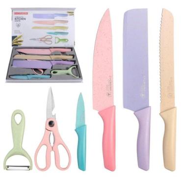Imagem de Kit De 6 Peças Para Churrasco Facas Coloridas E Vibrantes - Relet