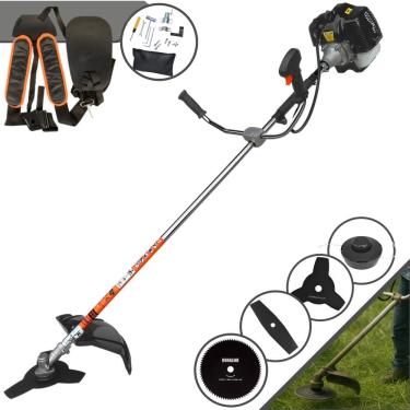 Imagem de Roçadeira Profissional Completa Terra GRH-430 À Gasolina Motor 2 Tempos 43cc 6.500rpm 1,7HP de Potência Com Kit 3 Lâminas de Corte e Cabeçote de Nylon
