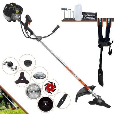 Imagem de Máquina de Cortar Grama Robusta À Gasolina Terra GRH430 43cc 2 Tempos 6.500rpm 1,7HP de Potência 6.500rpm Roçadeira Completa Com 8 Opções de Cortes