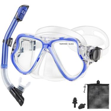 Imagem de Conjunto de equipamento de mergulho PIYAZI Snorkel para adultos e cria