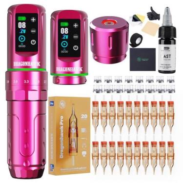 Imagem de Kit de tatuagem Dragonhawk L3 sem fio/máquina de caneta rotativa com c