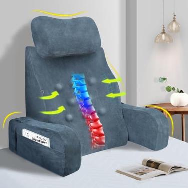 Imagem de Lofty Aim Travesseiro de leitura para cama, confortável almofada de descanso de espuma viscoelástica para sentar na cama adulto, travesseiro de cadeira de encosto com braços para sentar, assistir TV