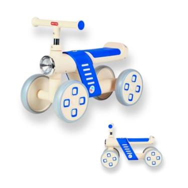 Imagem de Mini Bicicleta de Equilíbrio Infantil, 4 Rodas, Branco e Azul/Vermelho (Azul)
