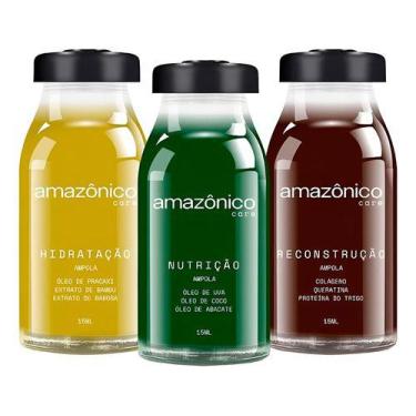 Imagem de Amazonico Care Kit Com 3 Ampolas De Tratamento Intensivo