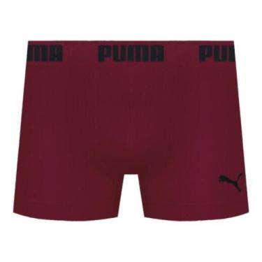 Imagem de Cueca Puma Boxer Microfibra Sem Costura Adulto Cós 40MM, Bordô, G