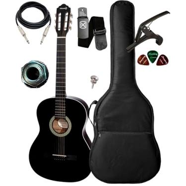 Imagem de Violão Canhoto Elétrico Giannini S14 + Capa Luxo E Acessórios (BK)