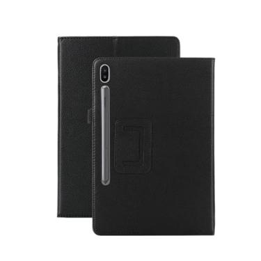 Imagem de ZZOUGYY Capa de tablet para Samsung Galaxy Tab S6 10.5 T860 T865 T867 (versão 2019), capa de couro ultrafina com suporte para Galaxy Tab S6 2019 SM-T860 SM-T865 SM-T867 10,5 polegadas (Li-Preto)