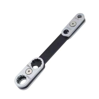 Imagem de Ｂｅｓｇａ Chave giratória 8 em 1 multifuncional ajustável universal para reparo doméstico de bicicletas e carros, 360 Ajustável