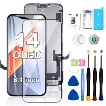 Imagem de EFAITHFIX Tela de substituição para iPhone 14 OLED [NÃO LCD] Tela sensível ao toque 3D FHD de 6,1 polegadas (A2649 A2881 A2882 A2883 A2884) com ferramentas de reparo protetor de tela adesivo à prova