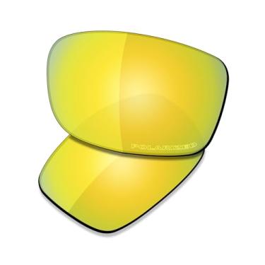 Imagem de SAUCER Lentes de reposição premium e protetores de nariz para óculos de sol Oakley Si Ballistic Shocktube OO9329 High Defense - ouro 24K polarizado