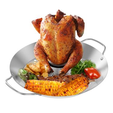 Imagem de Suporte de galinha para lata de cerveja, rack de aço inoxidável para torrefação de frango, suporte removível resistente ao calor, suporte vertical para frango, torradeira, lava-louças, churrasqueira