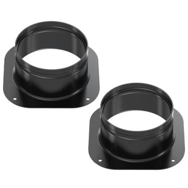 Imagem de Skweawert 2 peças de flange de conector de duto de saída de ar, flange de tubo reto ou flexível de 10 cm para aquecimento e resfriamento, perfeito para sistemas HVAC, preto