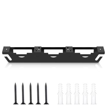 Imagem de XYDHQS Suporte de esmerilhadeira angular, suporte de parede com 3 compartimentos, suporte de rebarbadora de aço carbono, suporte de parede de garagem para furadeiras elétricas