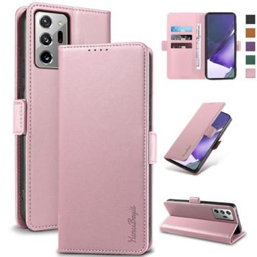 Imagem de YunuBeyii Capa Carteira para Samsung Note 20 Ultra - [Bloqueio RFID] Capinha Flip Magnética para Celular de Couro PU de Luxo com Suporte,Case Proteção,Rsistente,Antichoque, Rosa