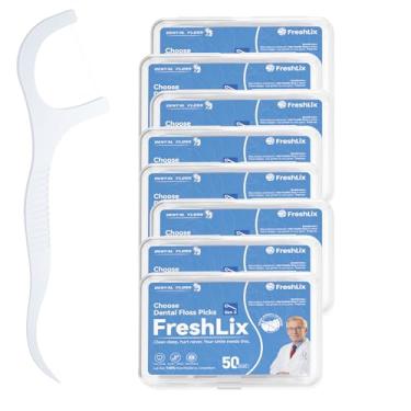 Imagem de FRESHLIX Palhetas de fio dental 400 unidades de palitos de dente para remover placa bacteriana e proteger gengivas para adultos e crianças limpeza de dentes