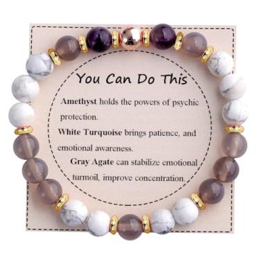 Imagem de KSQS Pulseira De Contas Pedras Curativas Para Mulheres, Proteção E Equilíbrio Com Preciosas Naturais, Cristal Espiritual Alívio Da Ansiedade Cartão Significado (Nº 15)