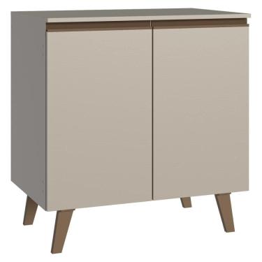 Imagem de Balcão De Cozinha 80 Cm 2 Portas Com Pés Nice Madesa Crema