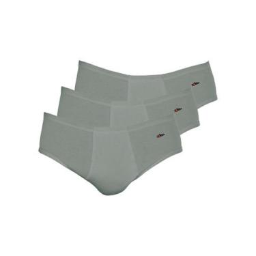 Imagem de Kit com 3 Cuecas Slip Zorba com Abertura 172 Plus Size, Cinza, XGG