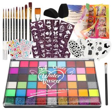 Imagem de Kit de pintura facial Pintada 54 cores não tóxicas para crianças