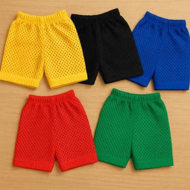 Imagem de Kit 3 Unds Shorts Bebê Dryfit Tapa Fralda Saída Praia Furadinho Micro 