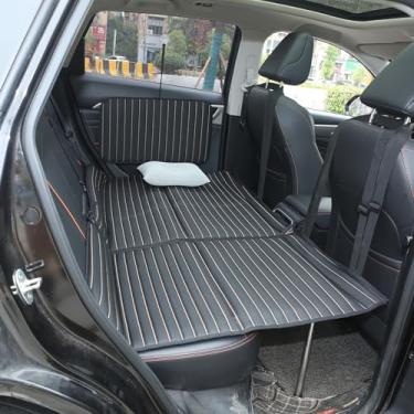 Imagem de Heart Horse Colchão de carro não inflável - Colchão dobrável para assento traseiro de caminhão SUV para viagens, acampamento e capa de assento de carro grande (com suporte ajustável sem armazenamento