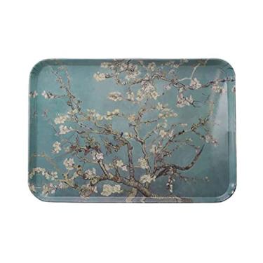 Imagem de FTOQWZXV Bandeja retangular para conjunto de chá, restaurante, cafeteria, bandeja de serviço, bandeja de armazenamento para copos de cozinha, bandeja para servir T (A C)