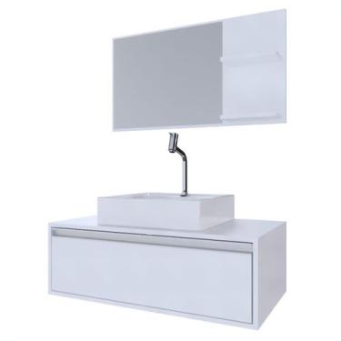 Imagem de Gabinete Banheiro Real 80 Branco C/Cuba + Combo - GABINETTO, Branco