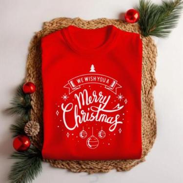 Imagem de Camiseta Unissex Natal Merry Christmas Bola de Natal Festa Personaliza