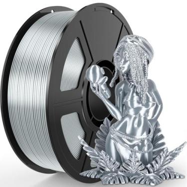 Imagem de Filamento de impressora 3D Amoybaby Silver Silk PLA 1,75 mm 1 kg