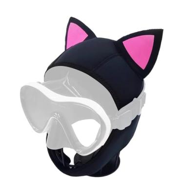 Imagem de Touca de neoprene com capuz de mergulho, capuz de mergulho, orelhas de gato para natação, 3 mm, para homens, mulheres, jovens, caiaque, snorkel, vela, canoagem, esportes aquáticos (GG)