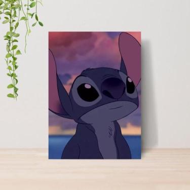 Imagem de Quadro Lilo e Stitch Infantil A4  Placa MDF 12 - Lomi Art