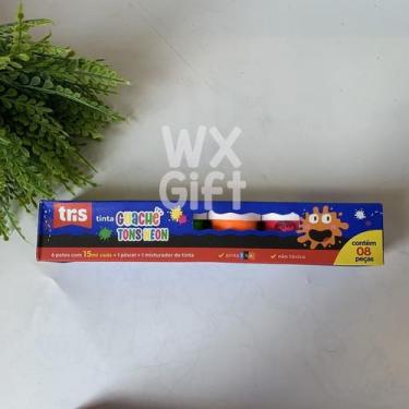 Imagem de Tinta Guache em Pote - 6 Cores de 15ml cada, 1 Pincel e 1 Mistudador -