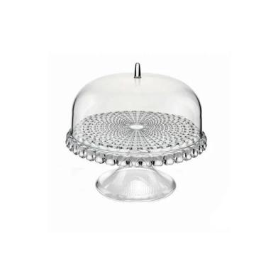 Imagem de Prato para bolo com pé em plástico SMMA Guzzini Tiffany 30x27cm