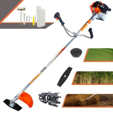 Imagem de Roçadeira Máquina de Corta Grama Vulcan VR430S À Gasolina 43cc 1,7HP de Potência 10000rpm Roçadeira C/ Lâmina 2 Pontas + Carretel + Enxada Capinadeira