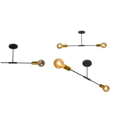 Imagem de Lustres luminárias industriais decorativas(Preto c/dourado)