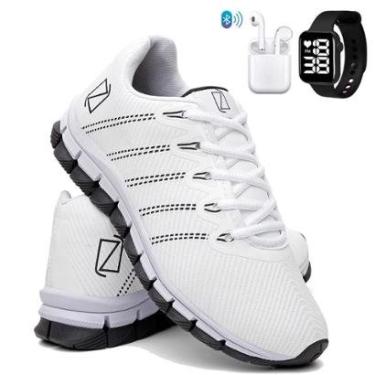 Imagem de Tênis Masculino Para Corrida Academia Caminhada Confortável Super Leve + Fone + Relógio-Masculino