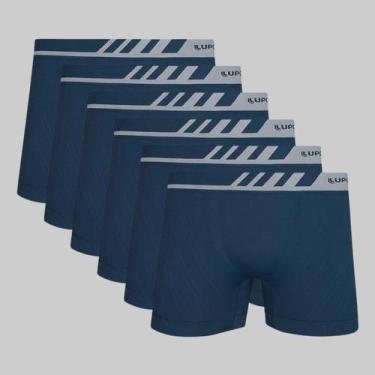 Imagem de Kit 6 Cuecas Lupo Boxer Microfibra Sem Costura 00671, Azul médio, G
